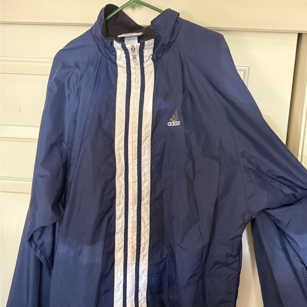 Vintage Adidas Blue Windbreaker Jacket